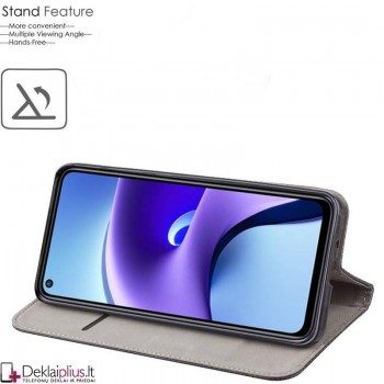 Telone atverčiamas dėklas - raudonas (telefonams Xiaomi Redmi Note 9T)